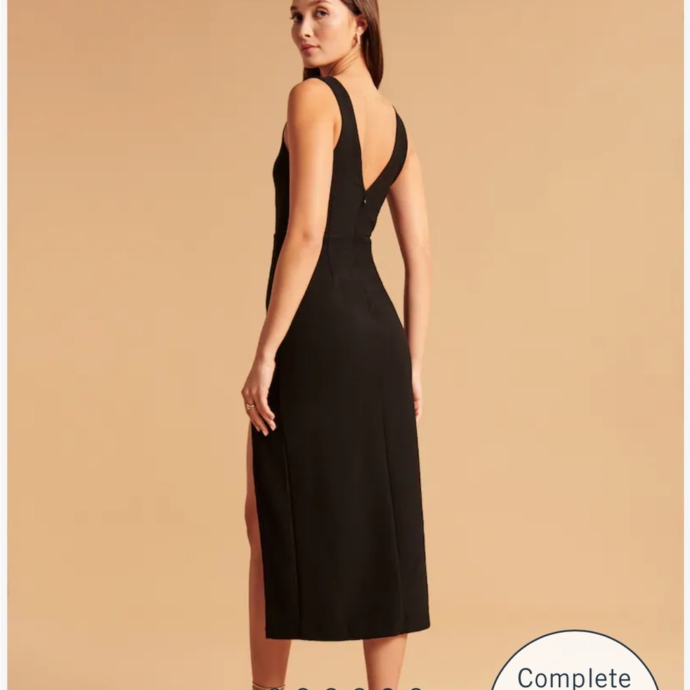 Abercrombie and fitch black plunge neck dress